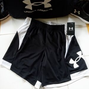 Under Armour Black and White Athletic Shorts